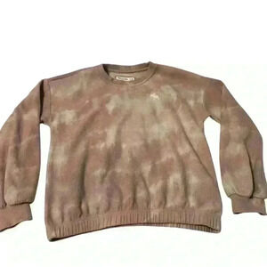 Abercrombie kids pink/brown Tie-Dye Pull over Fleece girls size 11/12